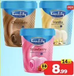 Kwality Ice Cream Vanilla / Strawberry / Chocolate