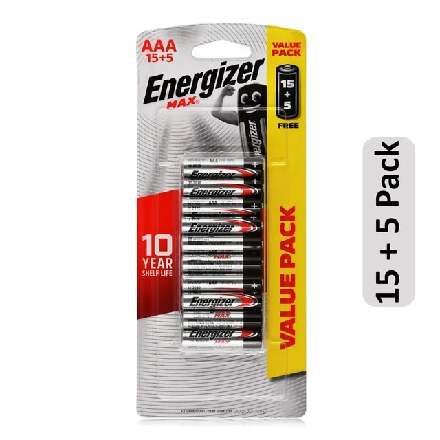 Energizer Max AAA Alkaline Batteries - 15 + 5 Pack
