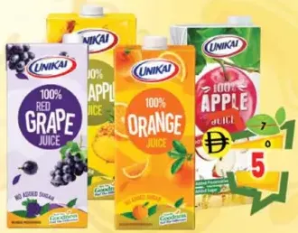 Unikai Orange/Apple/Grape/Pine Apple Juice Uht