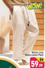 White Line Mens Linen Pant