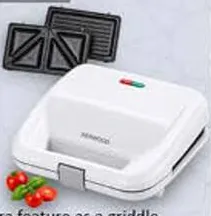 Kenwood Sandwich Maker SMP02.000WH, Non-Stick, 2-in-1
