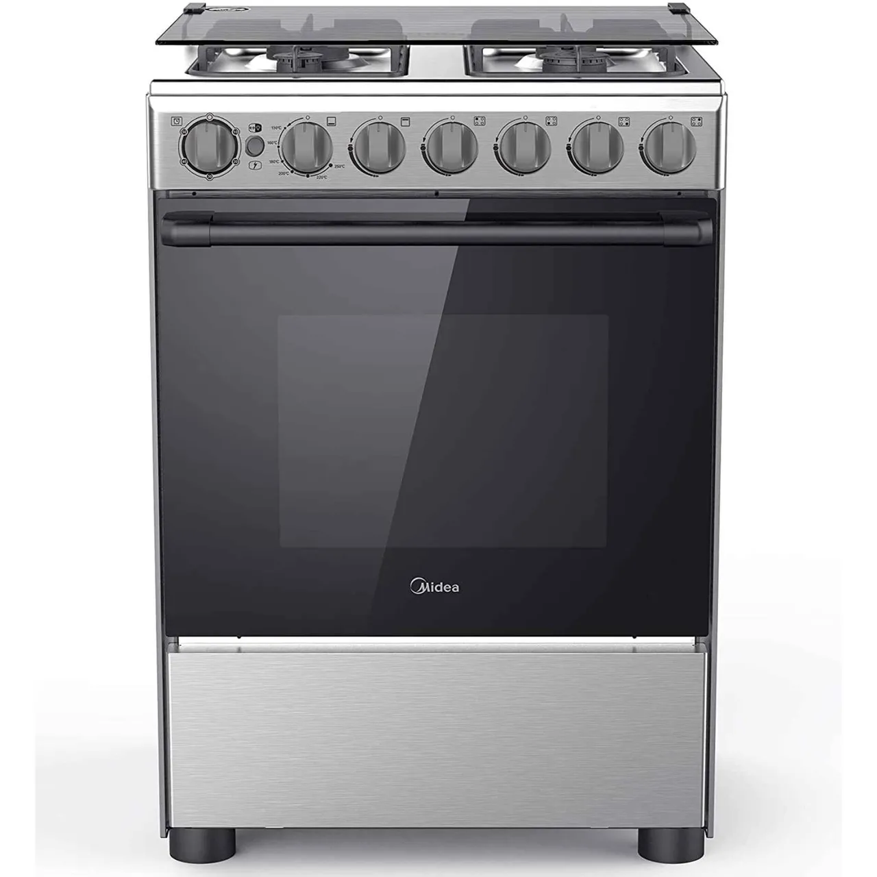 Midea طباخ غاز 60x60cm مع 4 شعلات BME62058FFD باللون الفضي