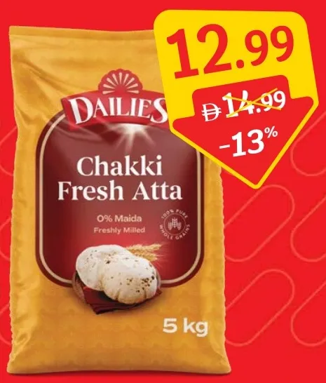 Dailies طحين أتا طازج مطحون على الحجر