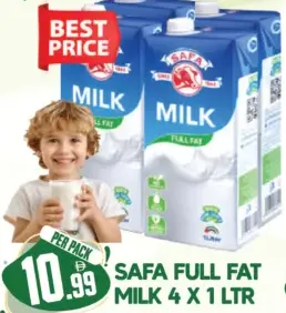 Safa حليب كامل الدسم طويل الأمد حياتنا لتر