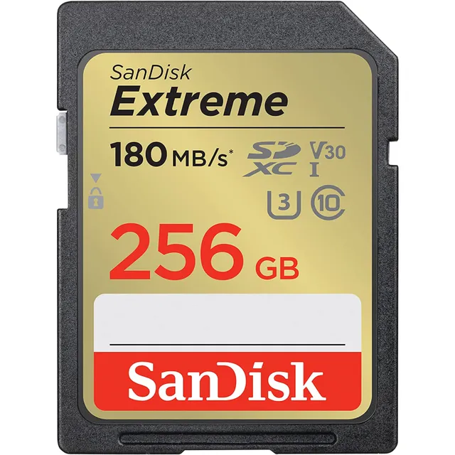 Sandisk Extreme SDXC UHS-I Memory Card with 180 MB/s Transfer Speed, 256GB, SDSDXVV- -GNCIN