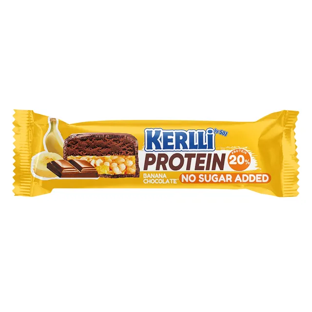 Cereal protein bar KERLLI with banana flavor, no sugar added
