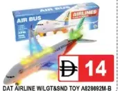 Dat Airline With Lgt&Snd Toy A828692M-B