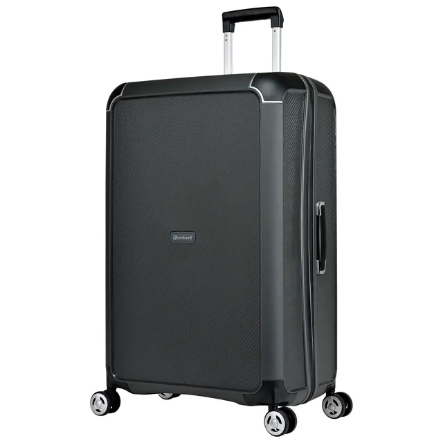 eminent Hard Case Large Checked Travel Bag Luggage Trolley Polypropylene Lightweight 4 Quiet Double Spinner Wheels Suitcase With TSA Lock B0002 Gray