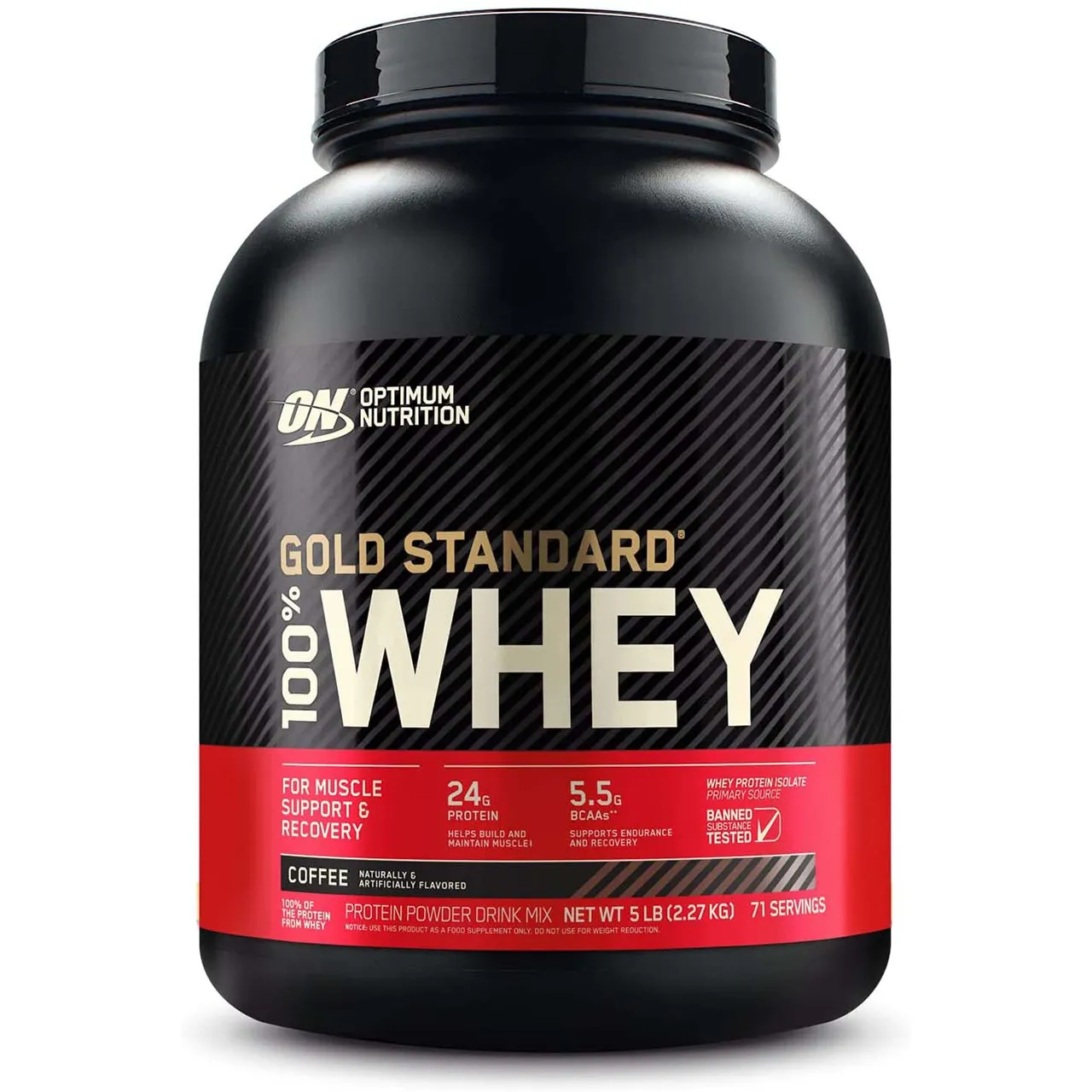 optimum nutrition Gold Standard واي بروتين 100% بنكهة القهوة، 5 LB
