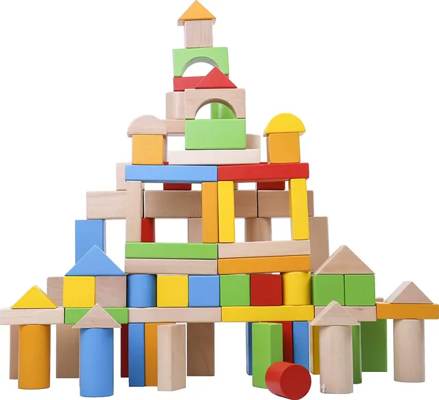 generic Wooden Toy Blocks In A Tub, 12M+