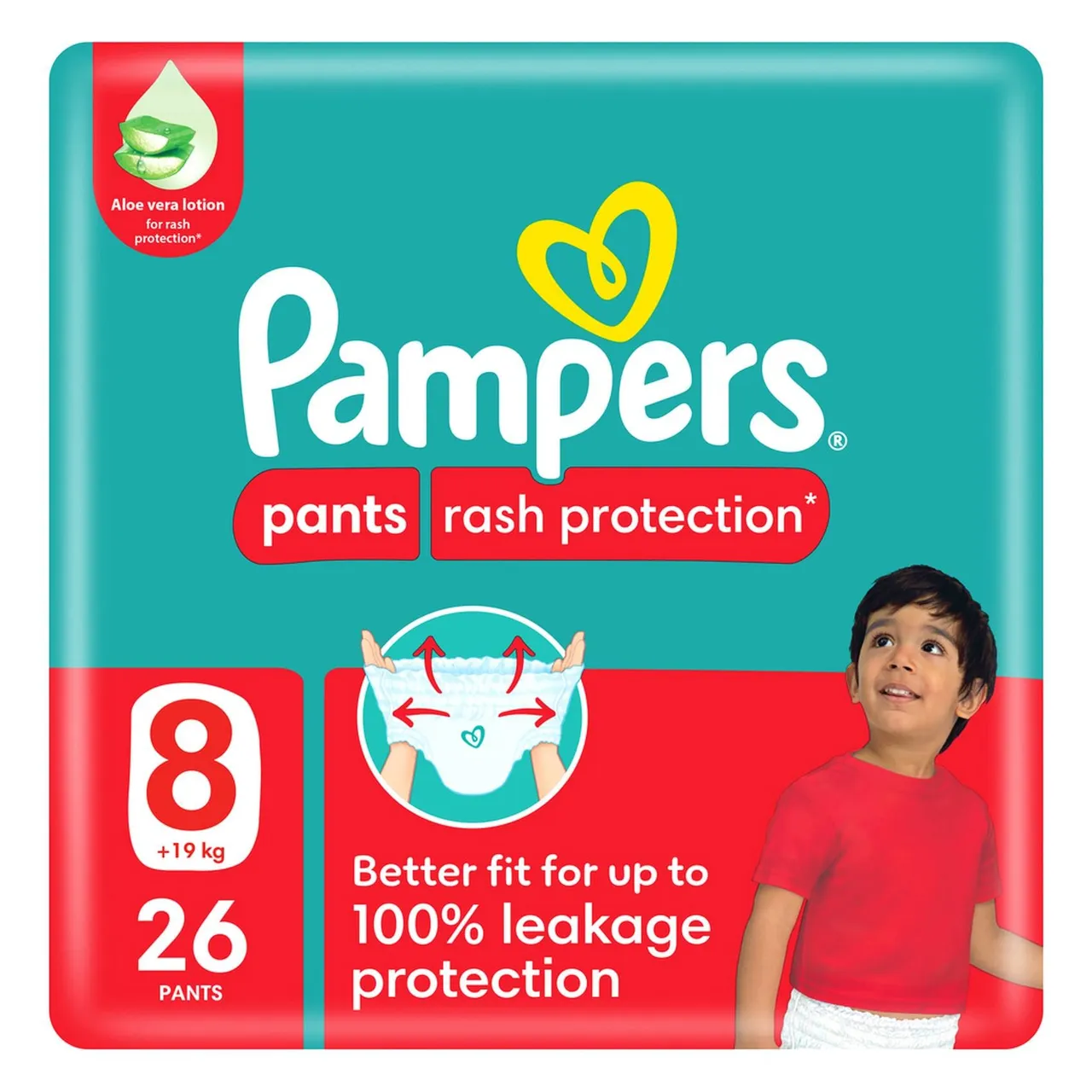 Pampers سروال حماية من الطفح مقاس 8 + عبوة ميجا 26 سروال