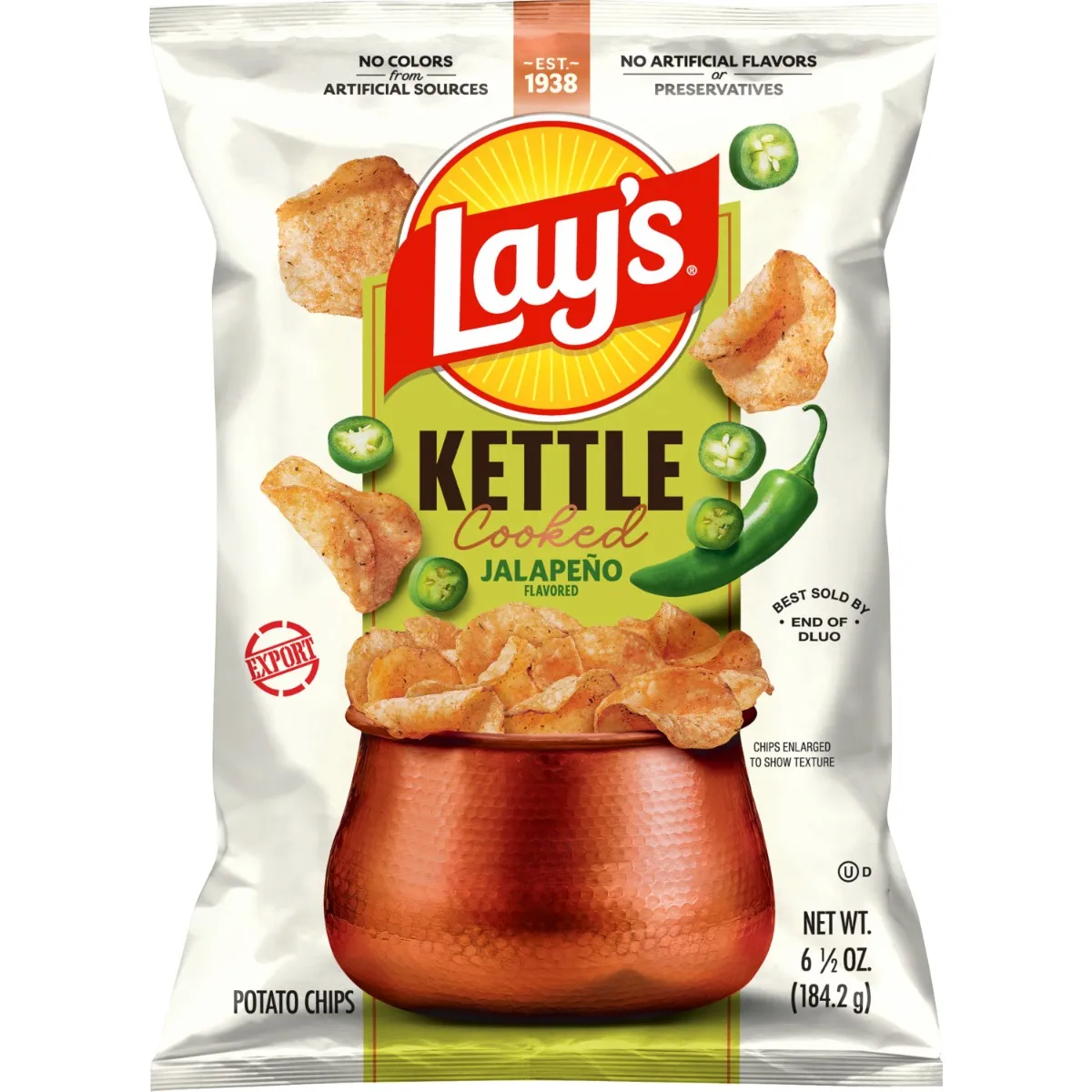 Lay'S رقائق البطاطس المطبوخة بالغلاية بالهالبينو