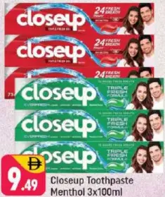 Closeup Toothpaste Menthol