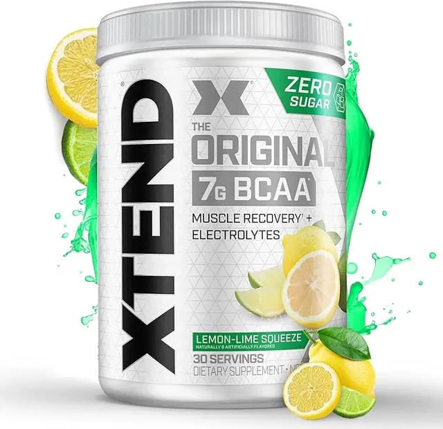 sci xtend XTEND Original BCAA Powder Lemon Lime Squeeze 30 Servings BCAAs Per Serving Sugar Free Branched Chain Amino Acids and Electrolytes Powder for Post Workout Muscle Recovery and Hydration