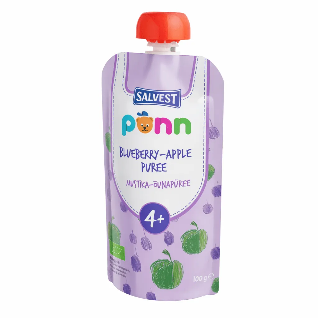 Salvest Ponn هريس التوت الأزرق والتفاح