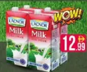 Lacnor حليب كامل الدسم طويل الأمد UHT - 4x