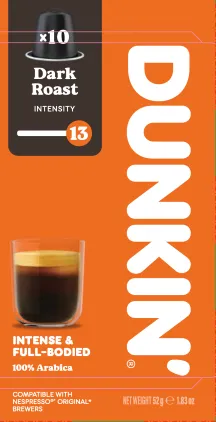 Dunkin كبسولات قهوة التحميص الداكن - 10 Caps