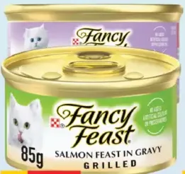 Purina Fancy Feast وليمة السلمون بالمرق مشكل