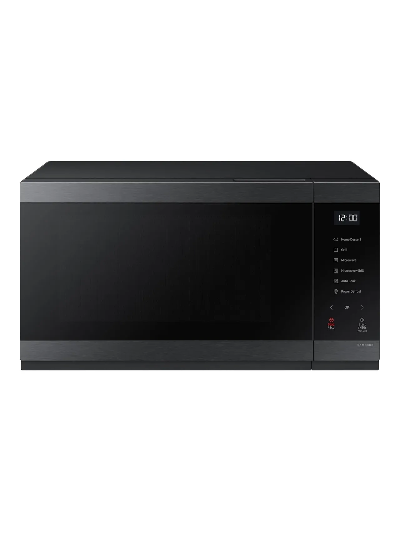 Samsung فرن ميكروويف مع شواية بمقبض دوار MWO بتصميم مقبض سلس وغائر وسخان مغلف، 1500W، MG40DG5525AGSG، أسود