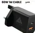 Aztech محول شاحن سريع Gan مع كابل 65W 60W 1M