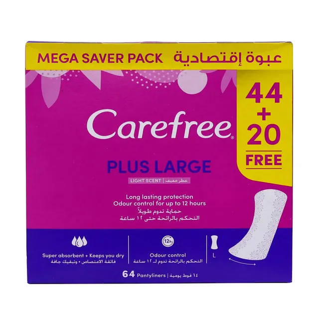Carefree Panty Liners Large/Cotton/Cotton Fresh Mega Pack