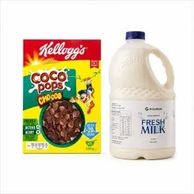 Grandiose حليب طازج كامل الدسم + Kellogg's Coco Pops بالشوكولاتة