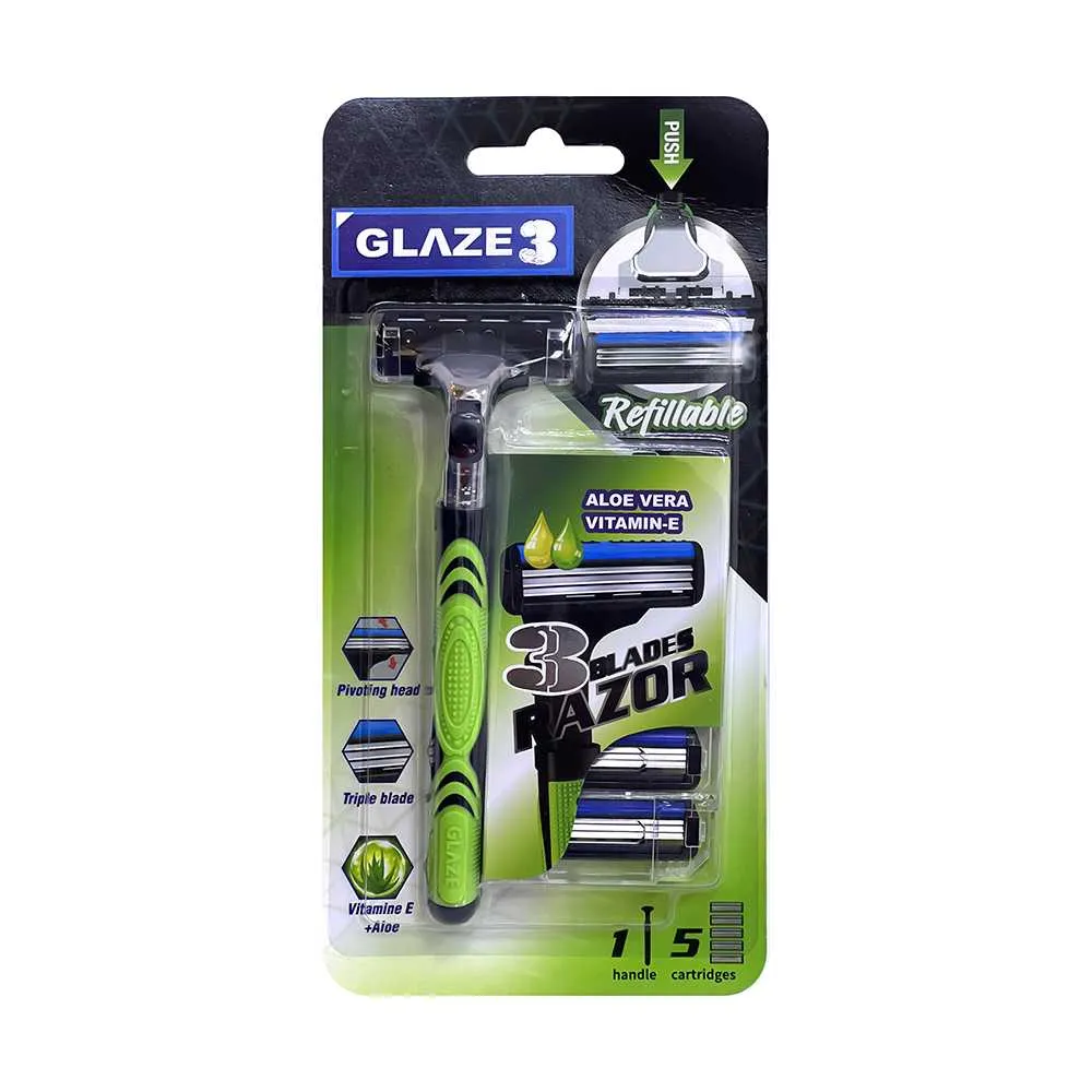 Glaze موس حلاقة ثلاثي + 5 شفرات
