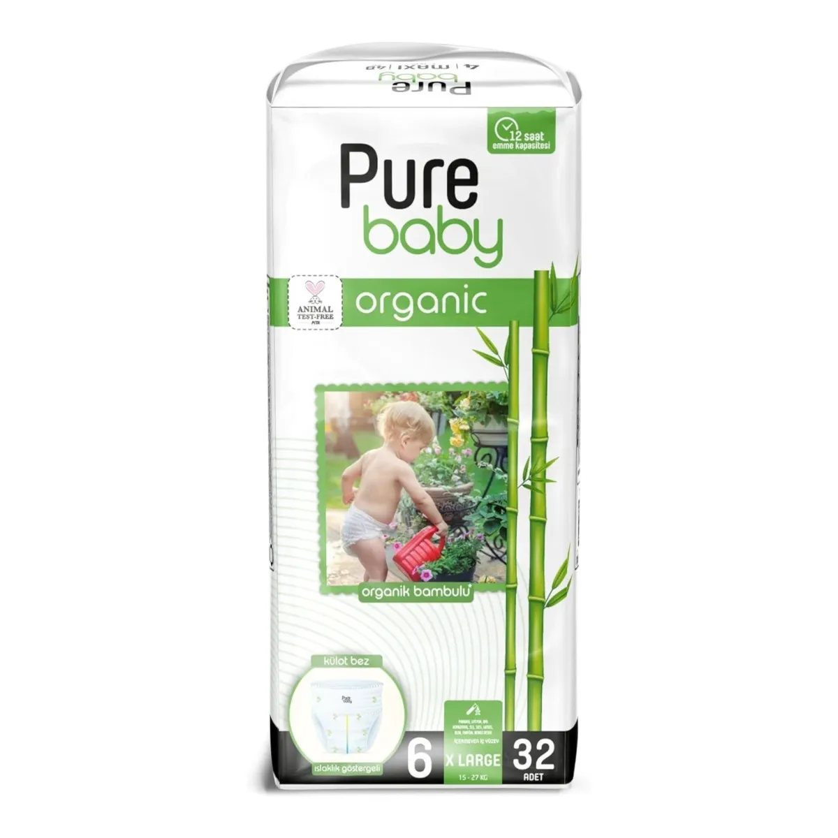 Pure Baby حفاضات بانتس XLarge مقاس 6 (16+ Kg) - 32 pcs