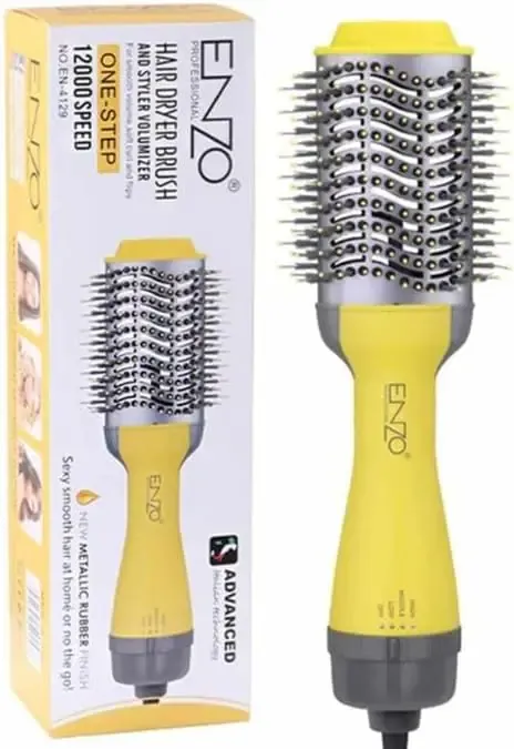precisionware Enzo EN-4129 One-Step Hair Dryer & Volumizer Brush, 2-in-1 Hot Air Styler With Round Brush & Ionic Technology Adjustable Heat Settings Lightweight & Ergonomic, Intl Version