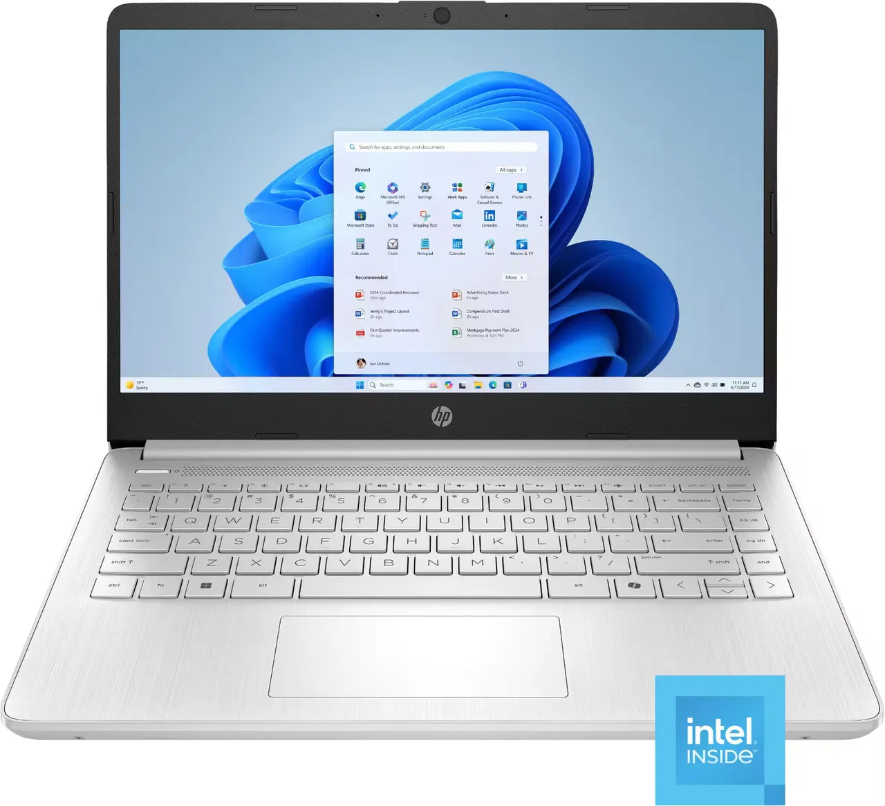 HP لابتوب 14 بشاشة 14-inch - Intel N150, 4GB RAM, 128GB UFS - Natural Silver