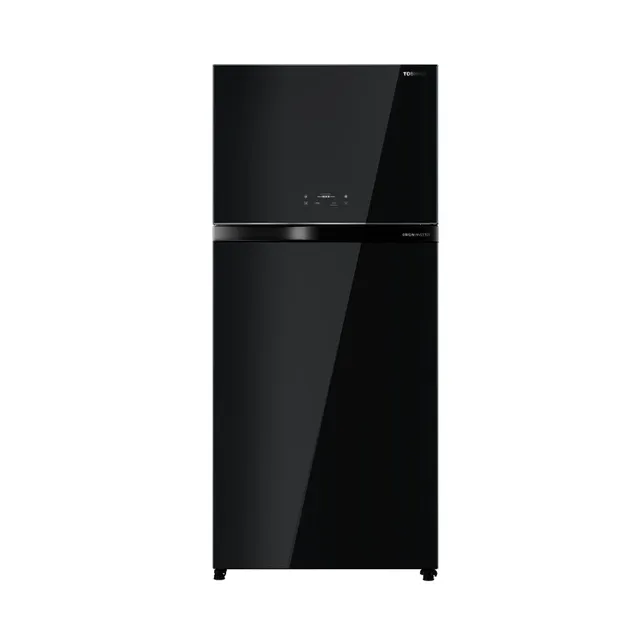 Toshiba Double Door Refrigerator, Net Capacity, Black Glass, GR-RT835WE-XK-R