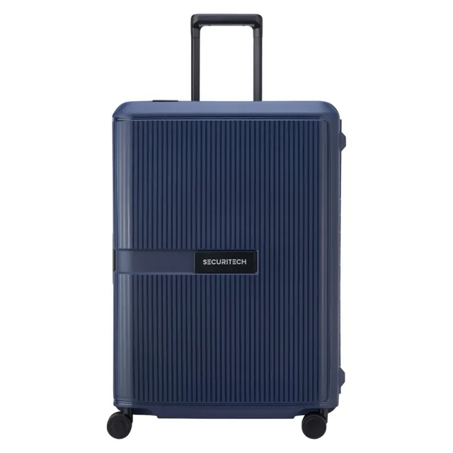 Delsey Paris Securitech Stone 4 Double Wheels Luggage Hard Trolley Navy 70cm