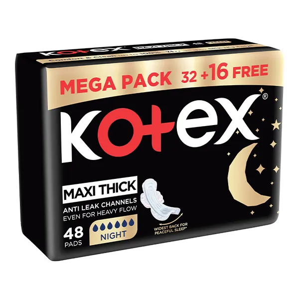 Kotex Maxi Nighttime 32’s+16’s Free