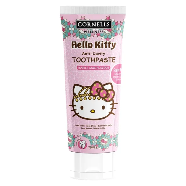 Cornells Wellness Hello Kitty Anti-Cavity Toothpaste Bubble Gum Pink