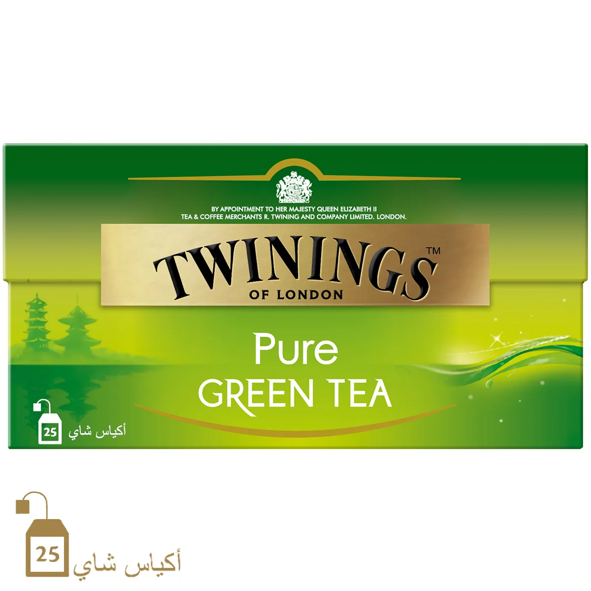 Twinings شاي أخضر طبيعي - 25 كيس
