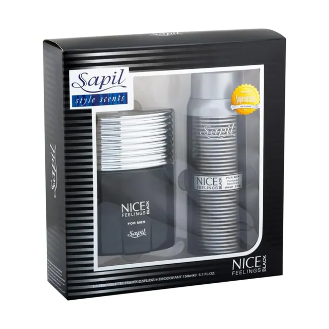 Sapil Nice Feeling Black EDT for Men + Deodorant Spray