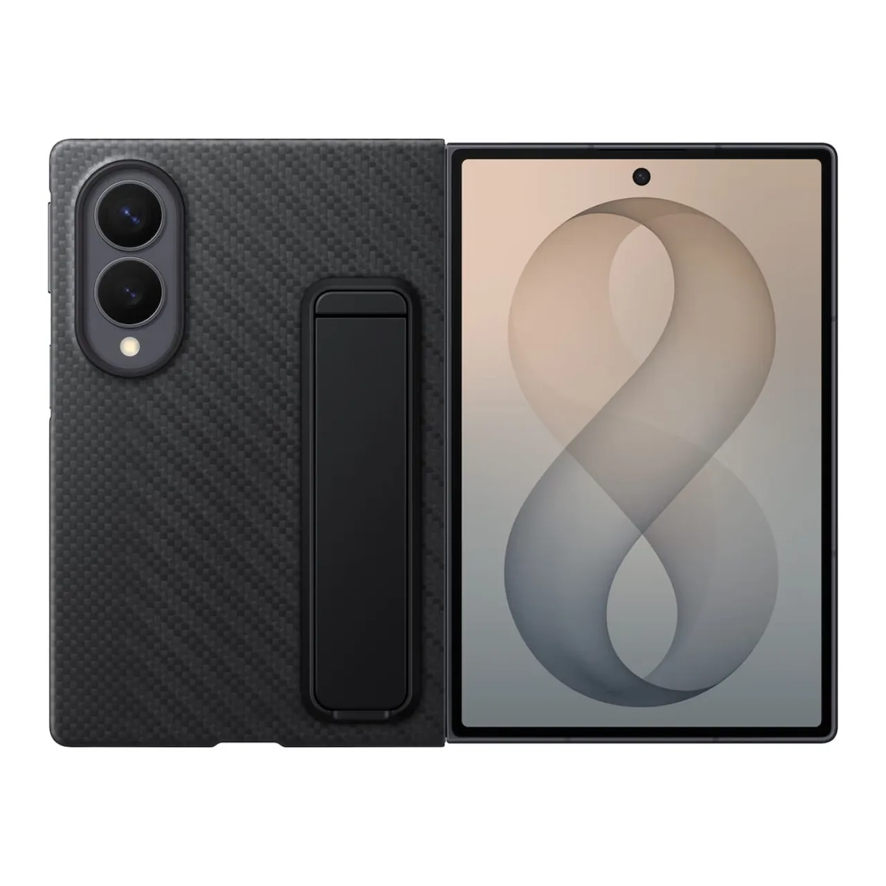 Samsung جراب Galaxy Z Fold8 كربوني مع مسند، أسود، EF-XF971SBEGWW