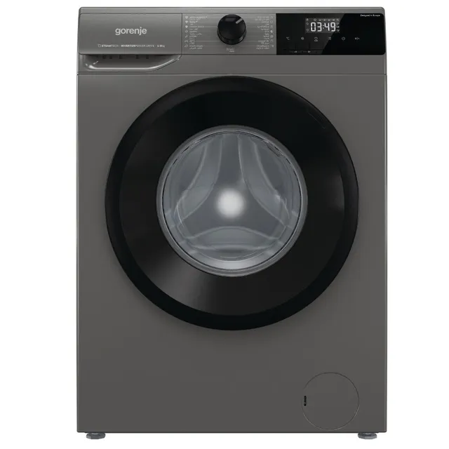 Gorenje Front load Washer, 1200 RPM,15 programmes, BLDC Inverter PowerDrive motor, Drum Volume:, Jet wash, LED Display, Allergy Steam, Baby Steam Care, Drum Clean function, Quick 15′, Delay End option, Child Lock, Speed Selection, Silver W3NHPI82FAS