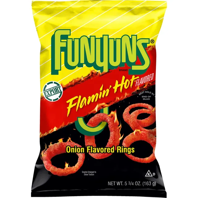 Fritolays Funyuns Flamin Hot Onion Flavored Rings