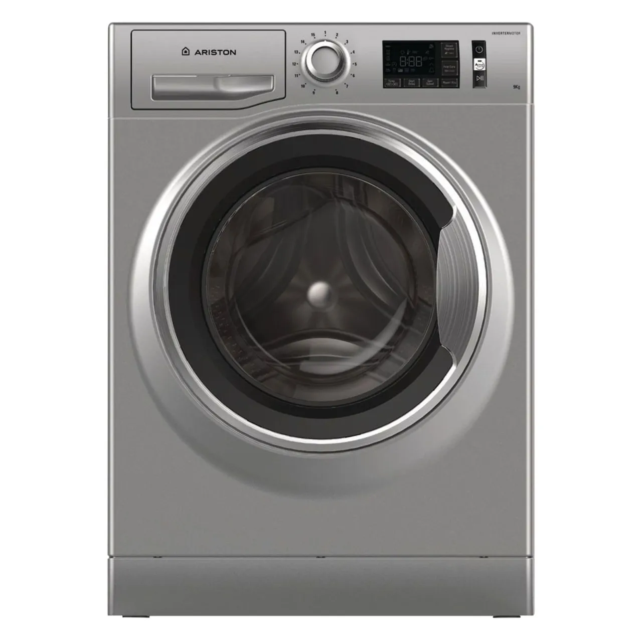 Ariston غسالة ملابس تحميل أمامي 1400 RPM، NLM11946SCAGCC، لون فضي