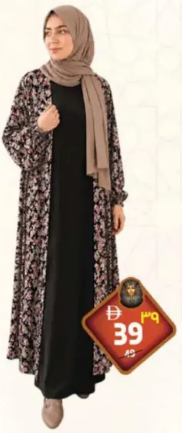Ladies Chiffon Front Open Abaya Assorted