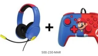 PDP سماعة رأس MARIO + وحدة تحكم لحزمة NS