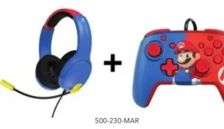 PDP Mario Headset + Controller For Ns Bundle 500-230-MAR