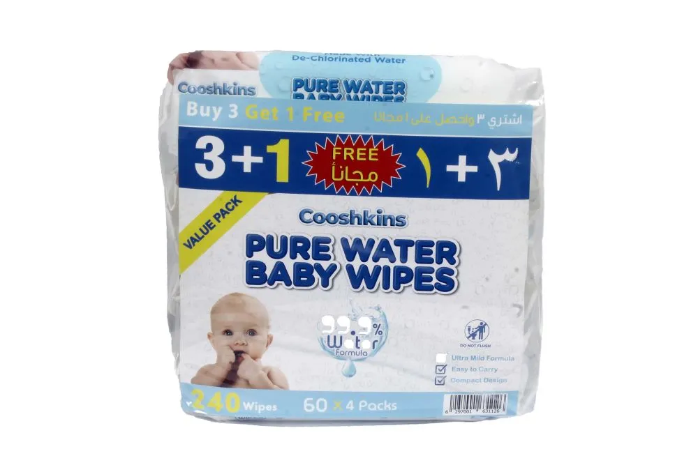 Cooshkins مناديل - 4x60 Pcs