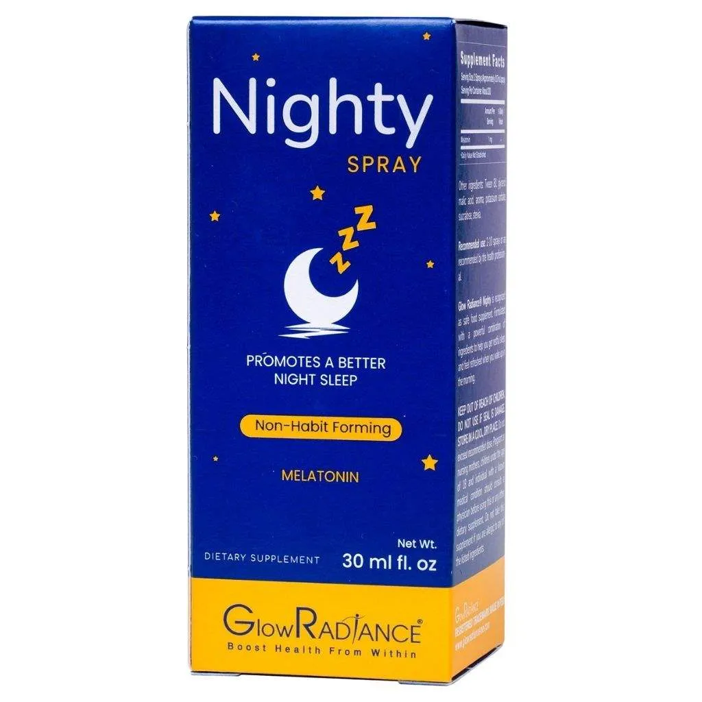 glowradiance بخاخ ليلي مكمل للنوم، ميلاتونين للنوم