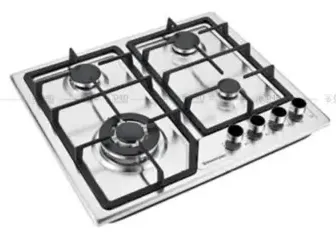 Westpoint 60cm 4 Burner Countertop Gas Hob with Auto Ignition, Cast Iron Support, Full Safety Features, Straight Flame, Stainless Steel Body, Enamabled Burners - WGUJ-6640GIF