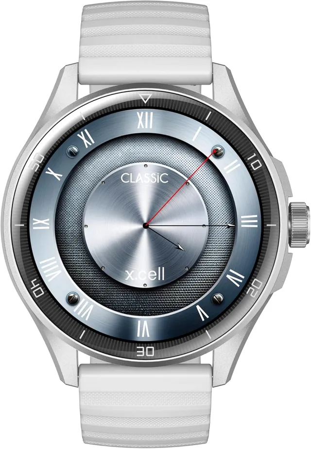 X.Cell Xcell Classic 6 Smartwatch, 1.43 Inch AMOLED Display, Bluetooth Calling, IP68 Waterproof, Heart Rate & SpO2 Monitoring, Grey