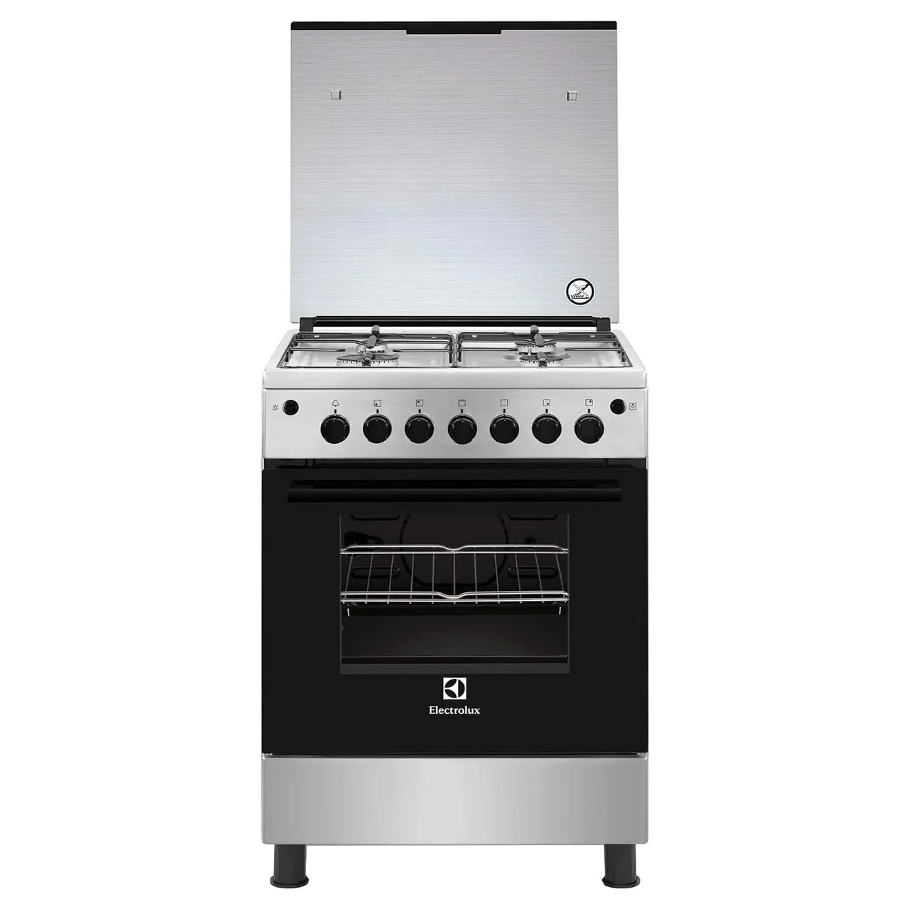 Electrolux طباخ غاز 60cm موديل EKG611A1OX، ستانلس ستيل، 4 شعلات