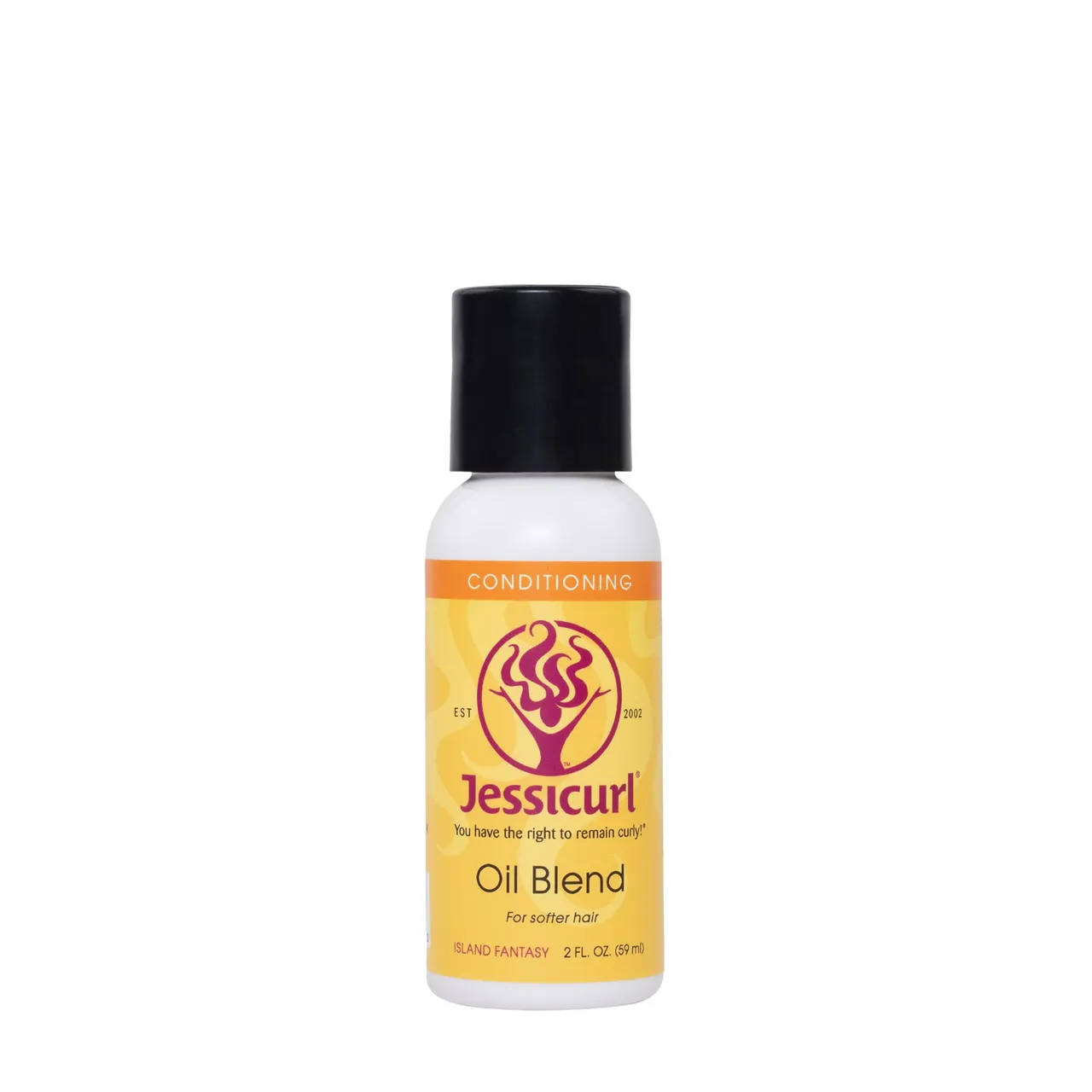 Jessicurl مزيج زيوت Island Fantasy سعة 2 Fl oz زيت شعر للشعر المجعد والتحكم في النفشة وعلاج الشعر الجاف يضيف نعومة ولمعان مع الأفوكادو والجوجوبا وجوز الهند