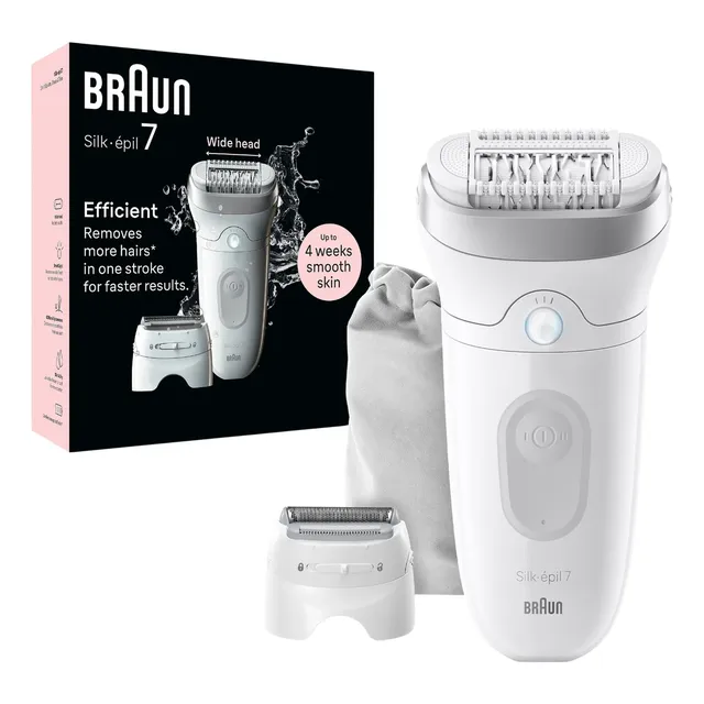 braun Wet and Dry 3 in 1 Epilator SE7041, Silver